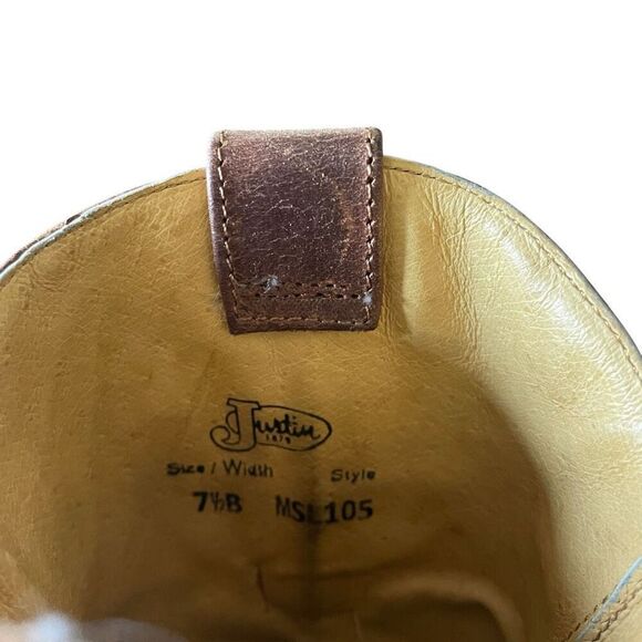Justin Brown Leather MSL105 Western Cowgirl Work Boots Women’s Size 7.5B 7.5 B - Picture 8 of 8